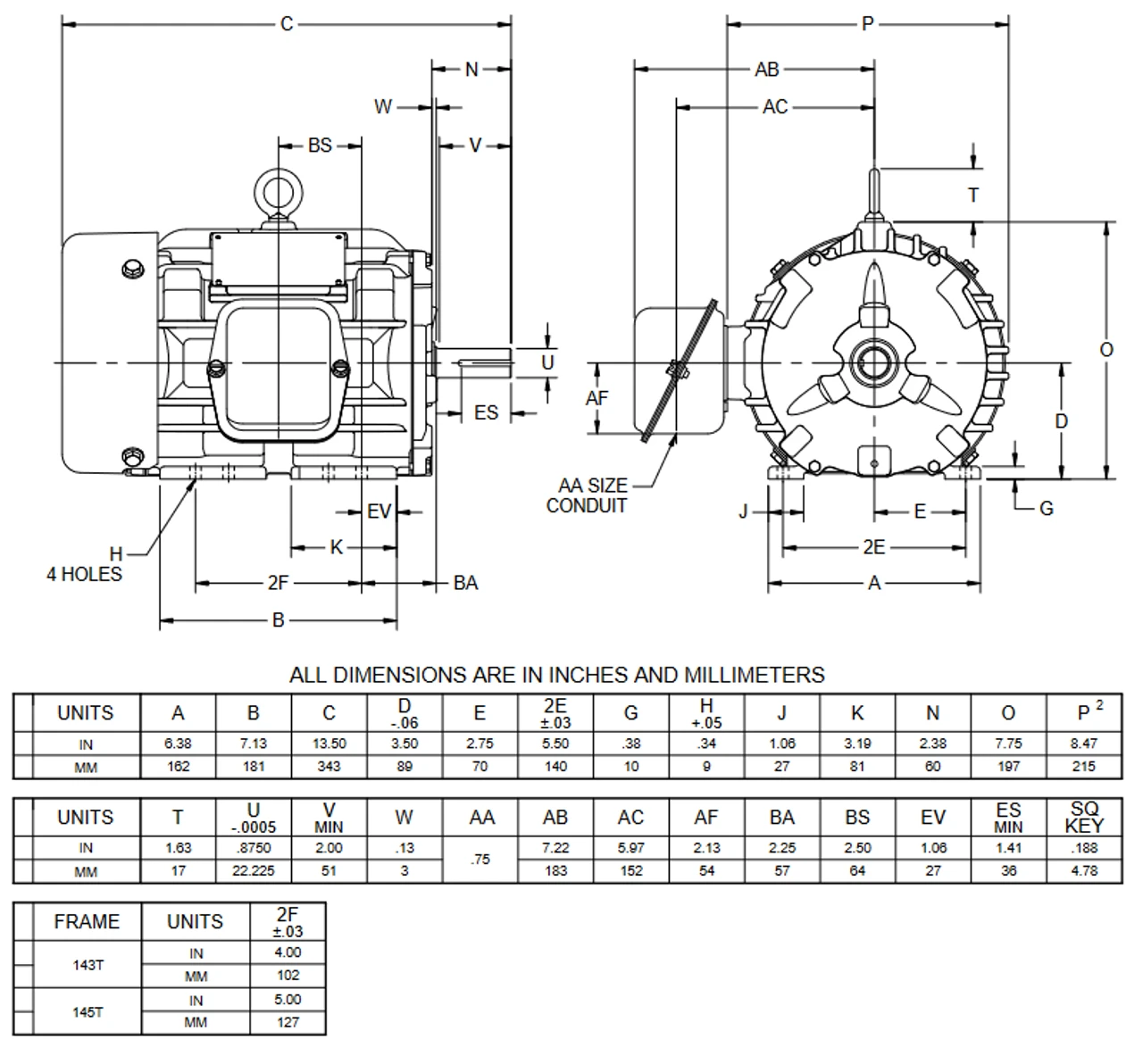 HD32P1H Nidec 1 1/2 Hp 3600 RPM 143T Frame (Rigid Base) 200-208V TEFC 3-Phase Electric Motor 2 HD32P1H Nidec 1 1/2 Hp 3600 RPM 143T Frame (Rigid Base) 200-208V TEFC 3-Phase Electric Motor - Image 2