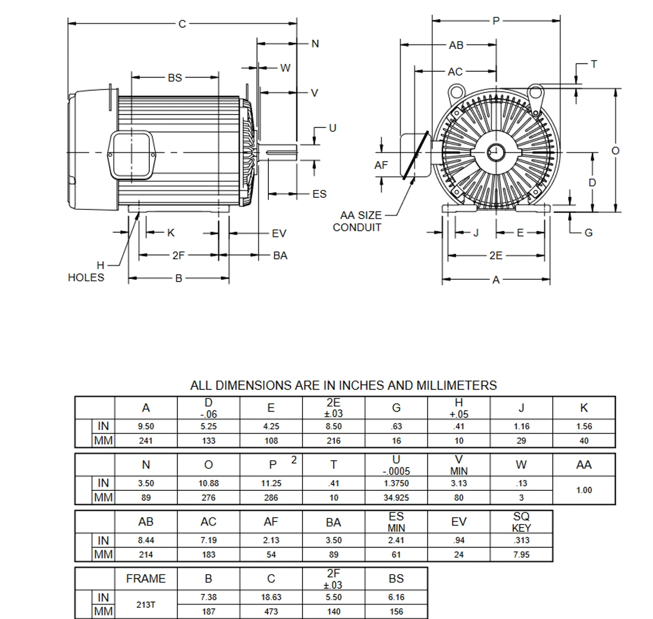 U5P3H Nidec 5 Hp 1200 RPM 215T Frame 200V TEFC 3-Phase Electric Motor 2 U5P3H Nidec 5 Hp 1200 RPM 215T Frame 200V TEFC 3-Phase Electric Motor - Image 2